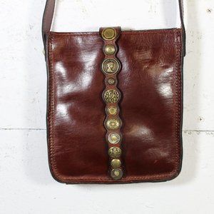 Patricia Nash Brown Leather Medallion Crossbody